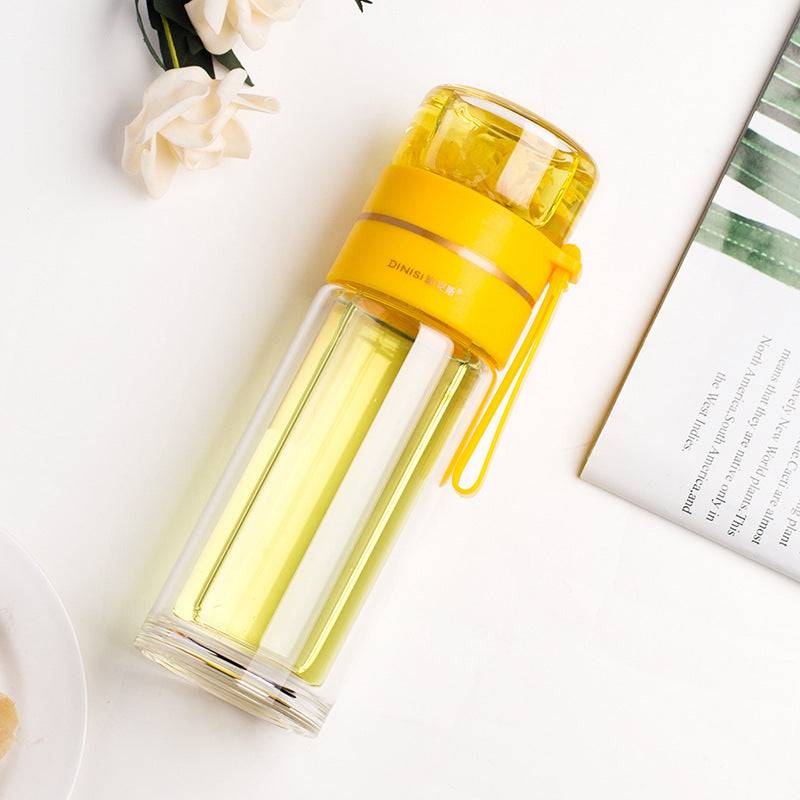 Glass Water Bottle With Tea Infuser Filter Tea Separation Double Wall Glass Bottle Leakproof-14