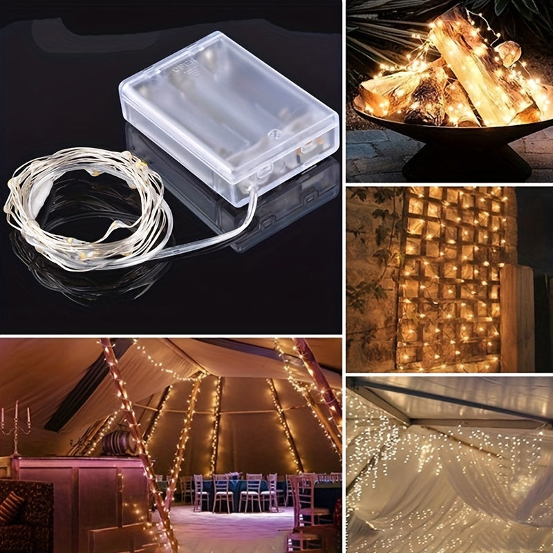 1pc Creative String Lights For Bedroom, Party, Wedding, For Outdoor Camping Hiking, Christmas Halloween Decoration, Lights 1m10/2m20/3m30/5m50/10m100LED, Gifts For Mom, Mother's Day, Ramadan Valentine's Day Decoration