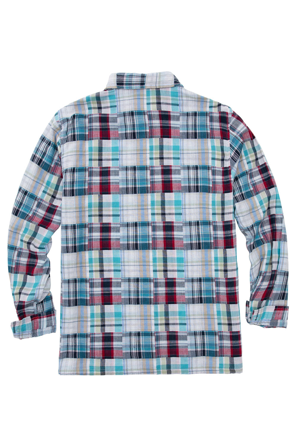 Men's Breathable Cotton Patchwork Button Down Shirt-1