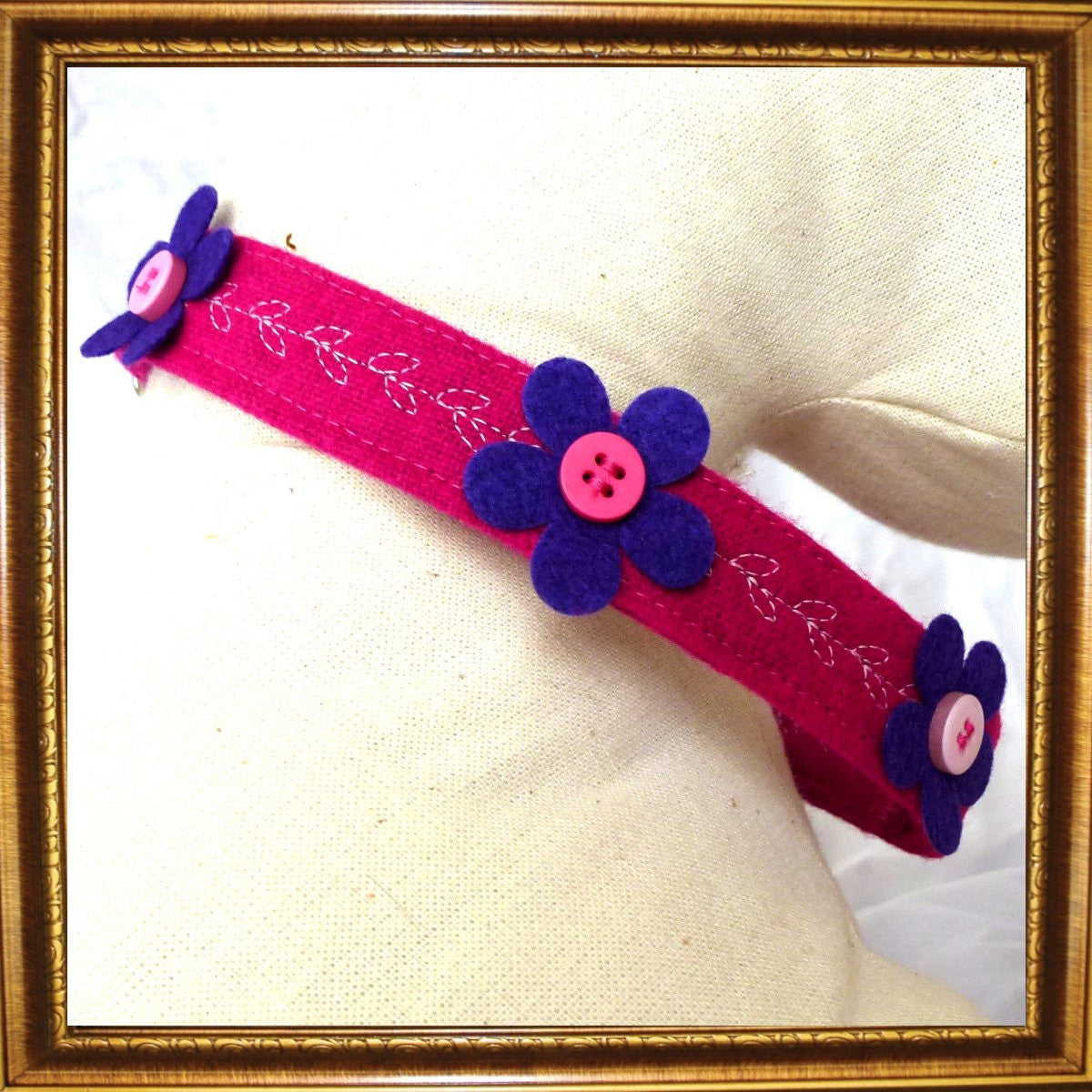 Prediletto Handmade Pretty Flower Dog Collar-3