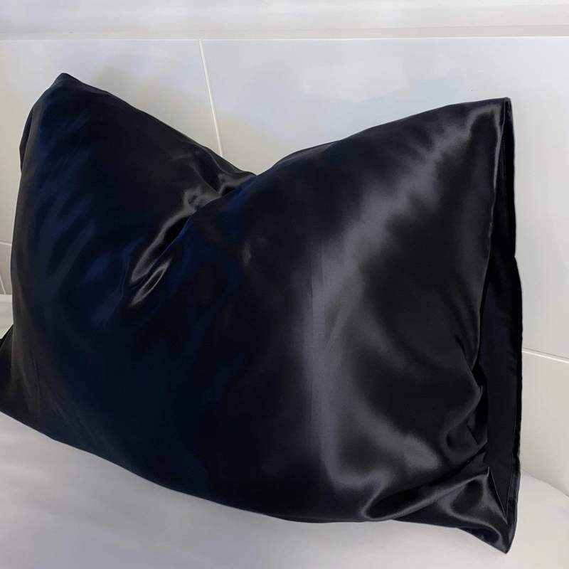 Queen Organic Silk Pillowcase - Black-2