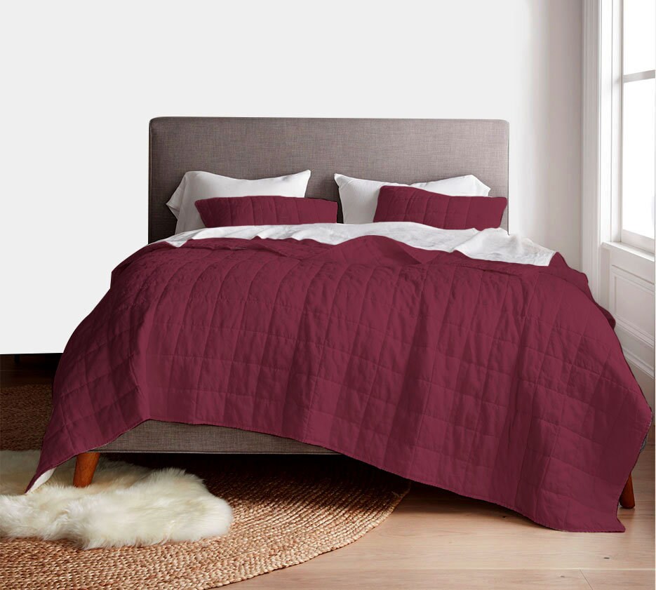 Box stitch - Linen Cotton Quilt Sets-11