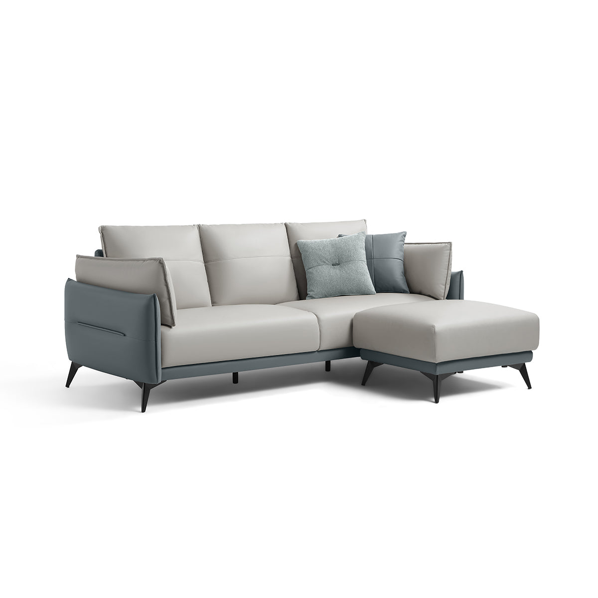 Italian 3-seater Minimalist Style Sofa with Ottoman-3