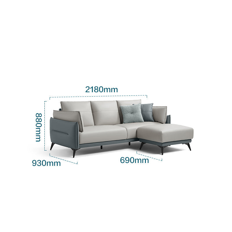 Italian 3-seater Minimalist Style Sofa with Ottoman-4