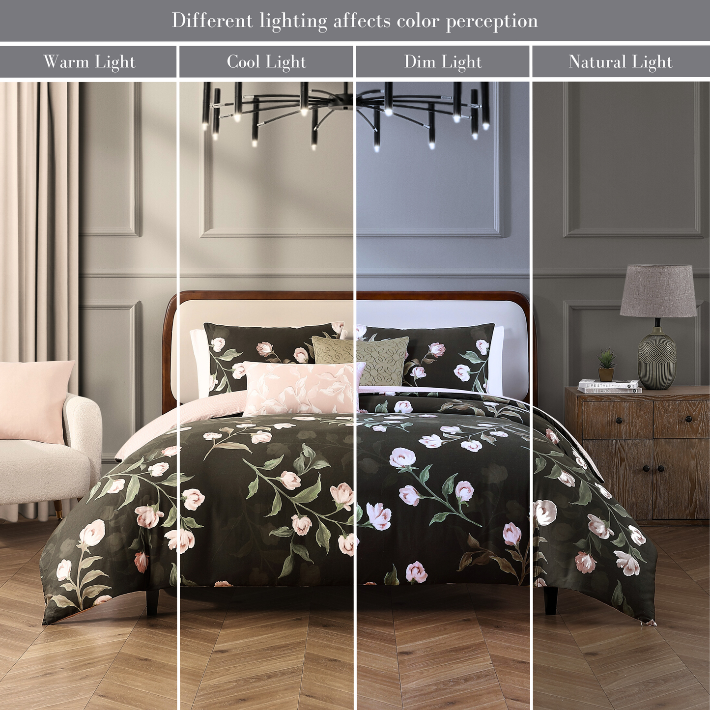 Bebejan Jasmine Flowers 5 Piece Reversible Comforter Set-1