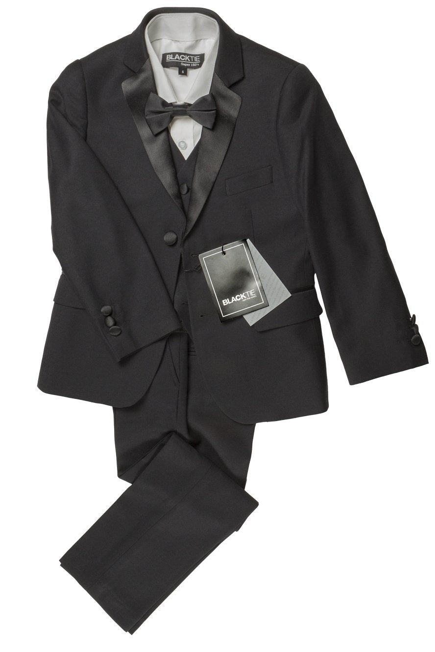 "Max" Kids Black 5-Piece Tuxedo Notch-1