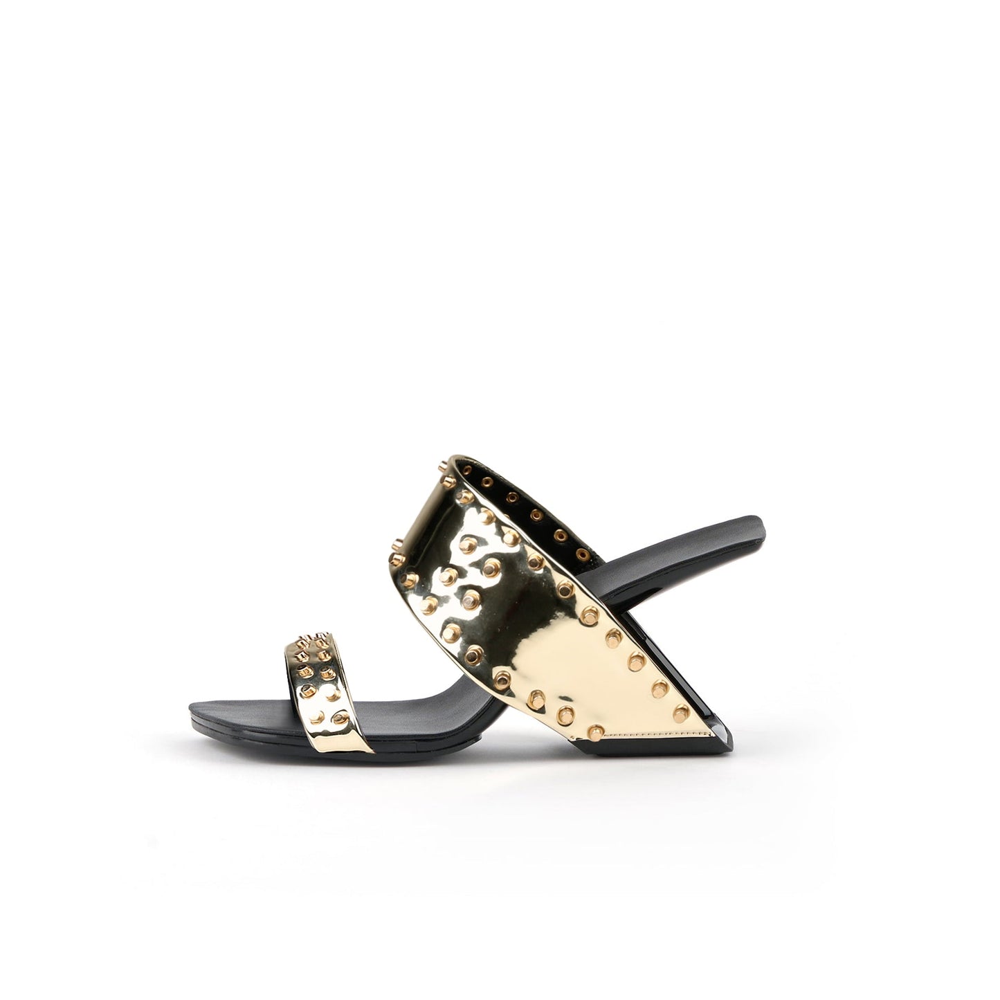 Edgy Metal Embellished Heel-Less Mules-5