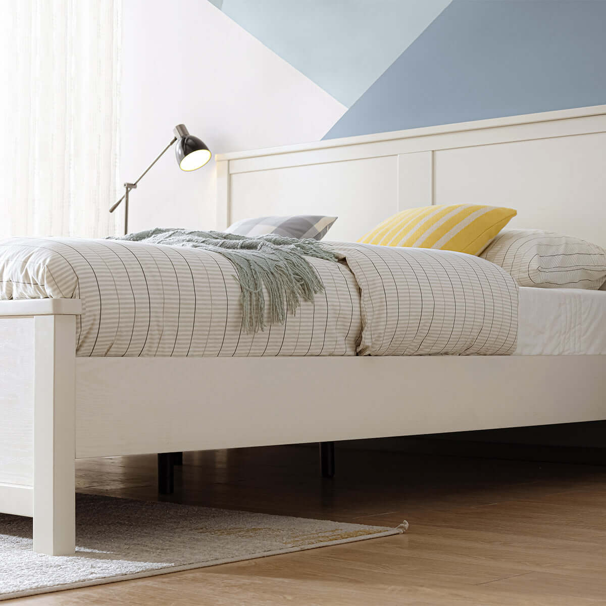 Minimalist Cream Bedset with Matress and Headboard-4
