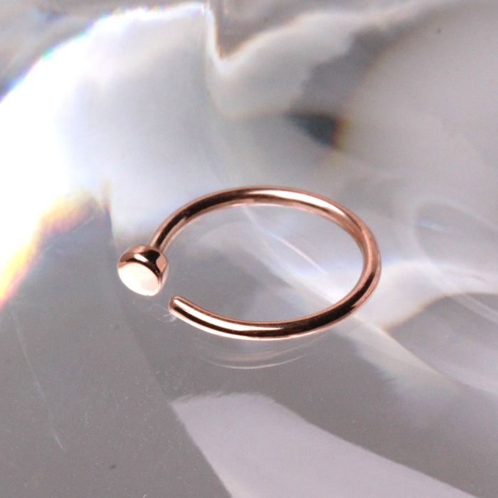 14Kt Rose Gold Nose Hoop Ring-1