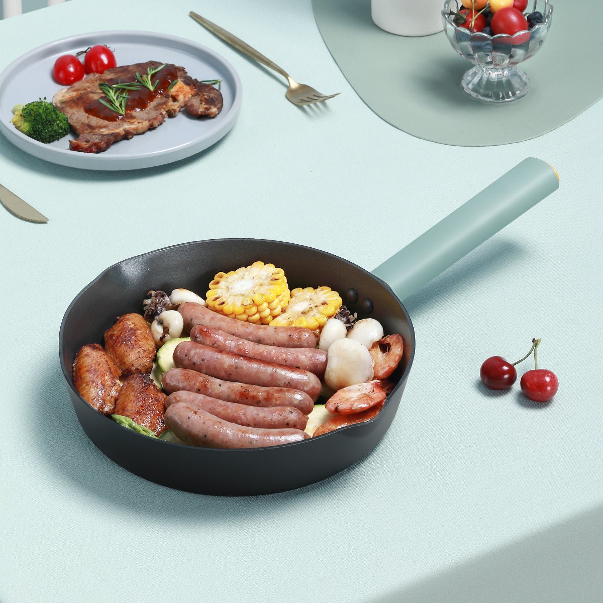 Nordic Starry Stone 24cm Black Non-stick Frying Pan - Elevate Your Culinary Experience-4