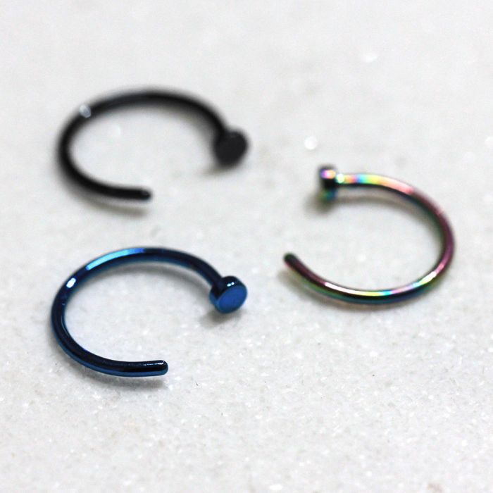 PVD Plated 20GA Nose Hoop Ring-1
