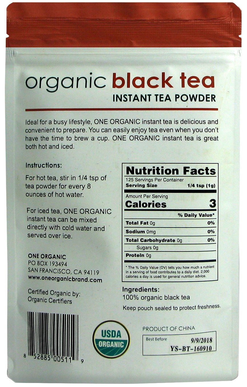 Instant Black Tea Premium Organic - 125 grams (4.4 oz) Pouch-1