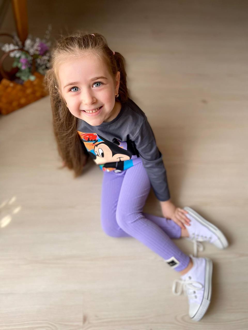 Vibrant Girls' Cotton Leggings Set-1