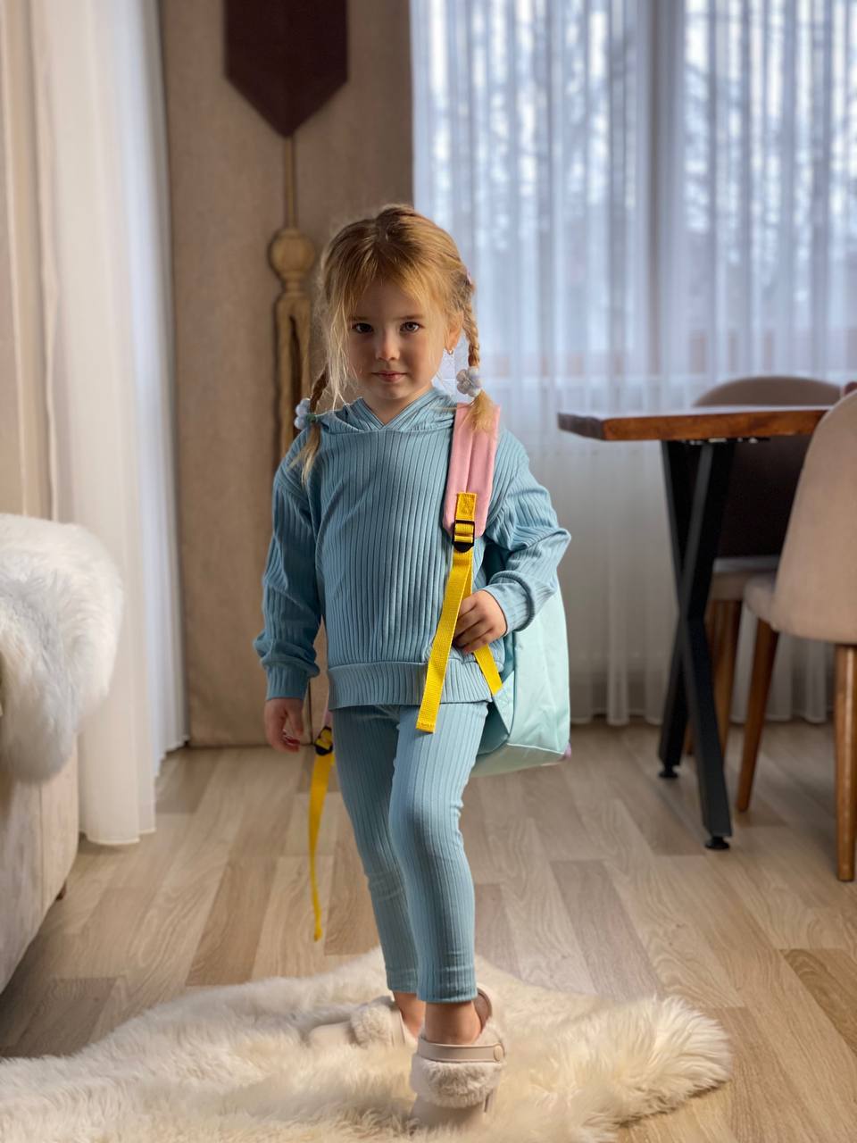Rib Gorgeous Girl Hoodie Set-4