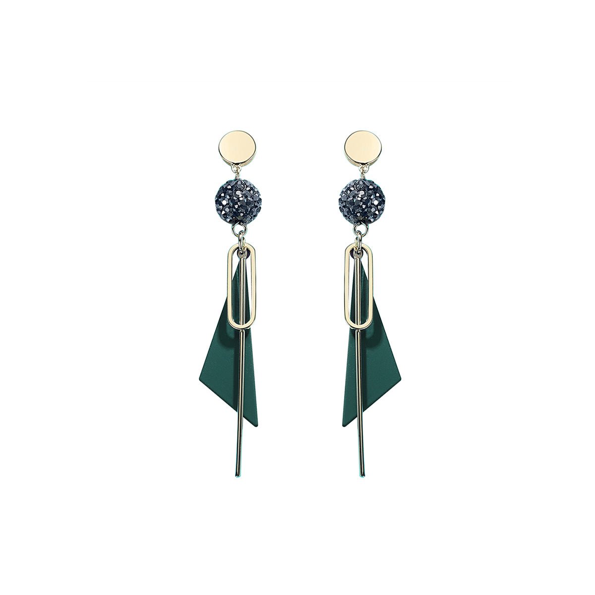 Pop Char Asymmetri Green Earrings-0