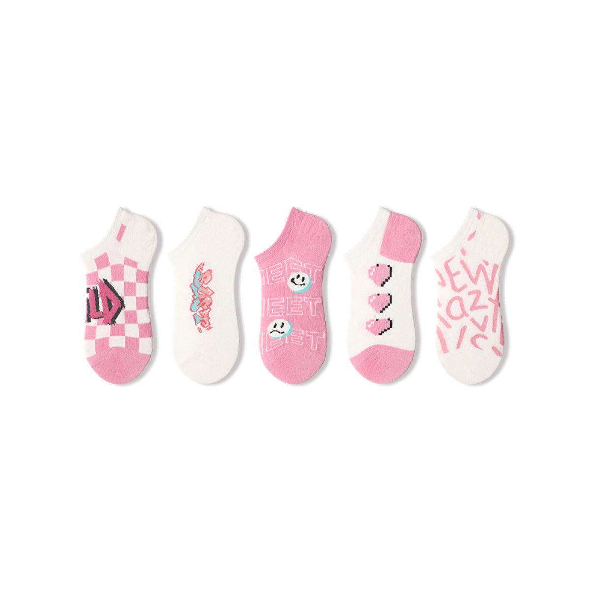 Princess Heart Summer Women 5pcs Ankle Socks Set-0