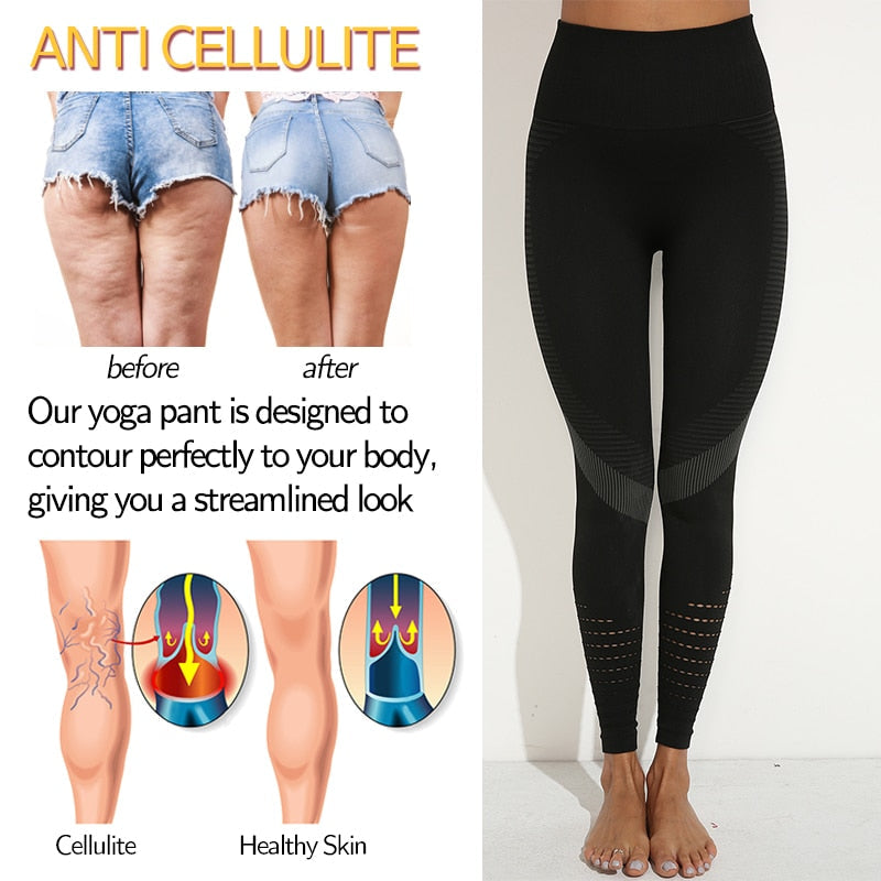High Waist Fitness Leggings Push Up Women Exercise Workout Pants Gym Running Activewear Hollow Yoga Pants Sport Training Wear-2