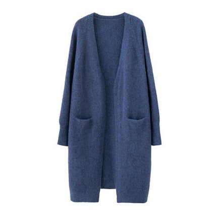 Lazy V-neck Oversize Long Sweater Cardigans Jacket Coat New Women Sweater Korea Cardigan Jacket Coat Outwear TOP-6