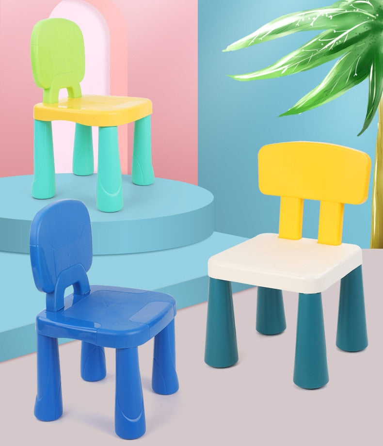 Back Plastic Desks And Chairs Home Learning Building Block Table Matching Stool-1