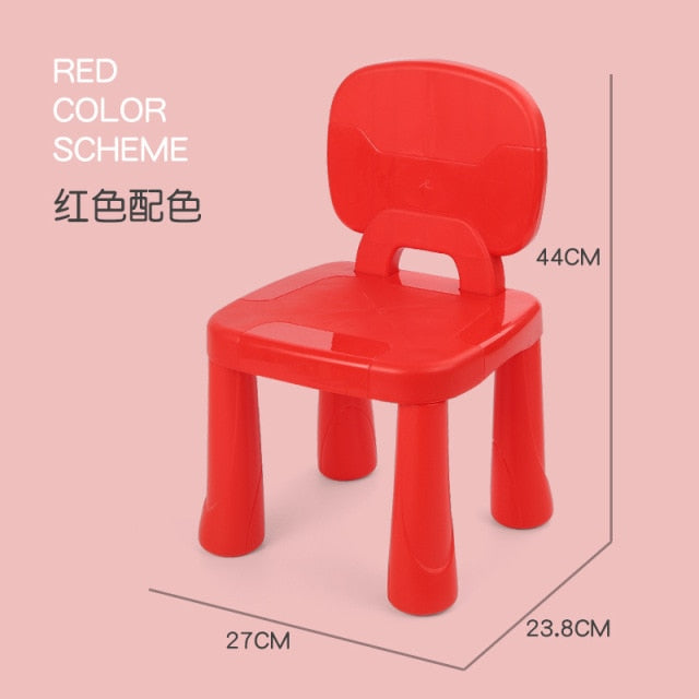 Back Plastic Desks And Chairs Home Learning Building Block Table Matching Stool-9