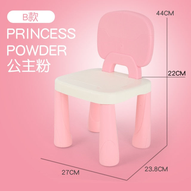 Back Plastic Desks And Chairs Home Learning Building Block Table Matching Stool-7