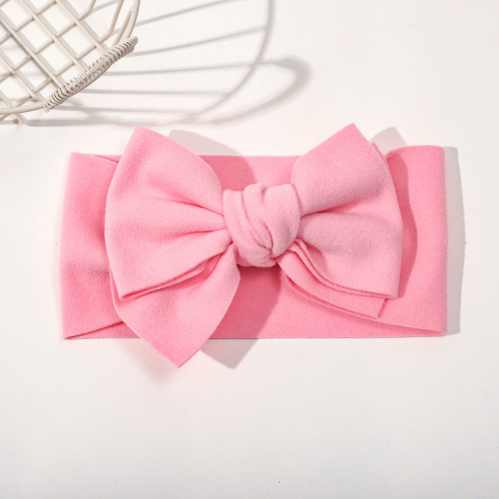 Elastic Baby Hairband with Solid Color Bow-9