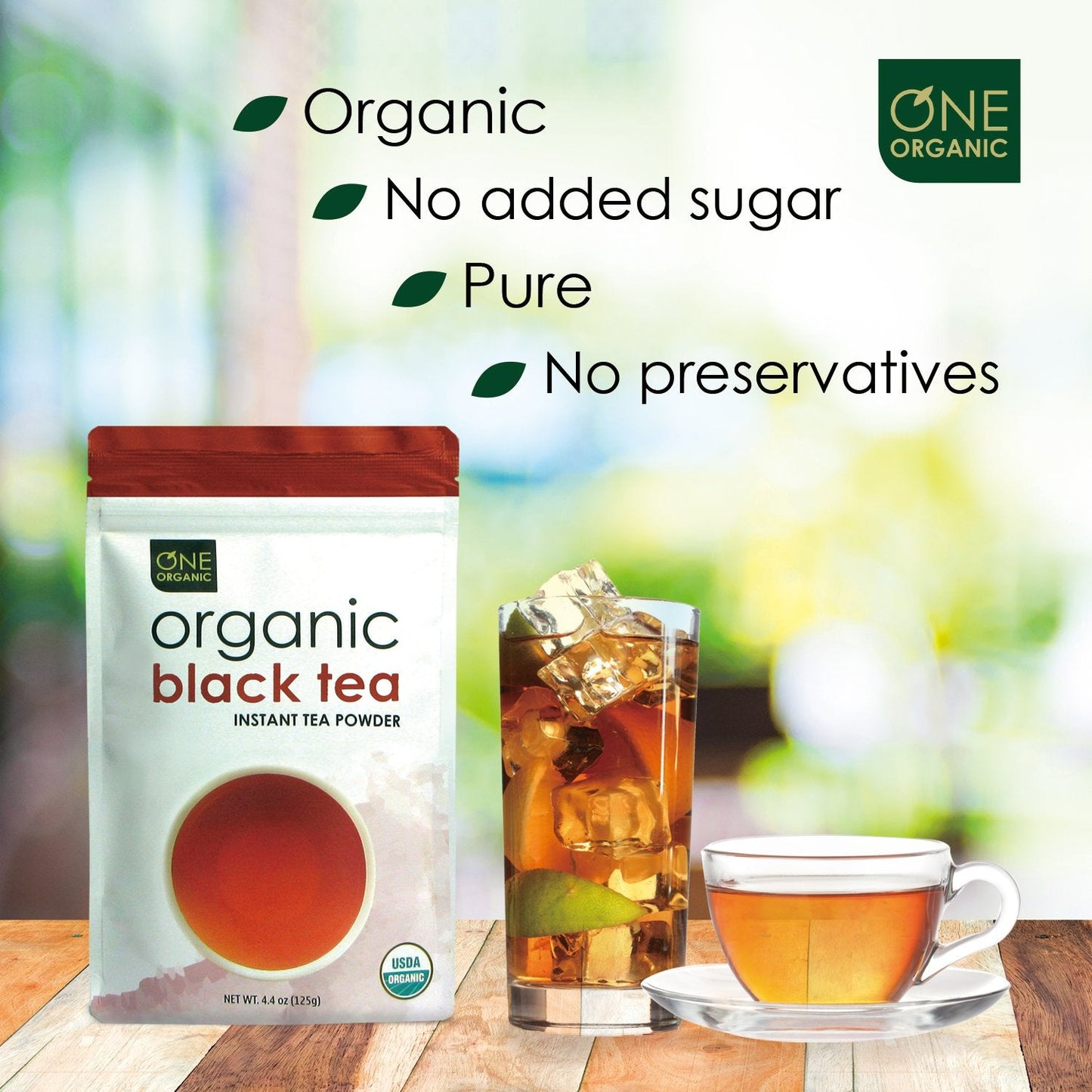 Instant Black Tea Premium Organic - 125 grams (4.4 oz) Pouch-2