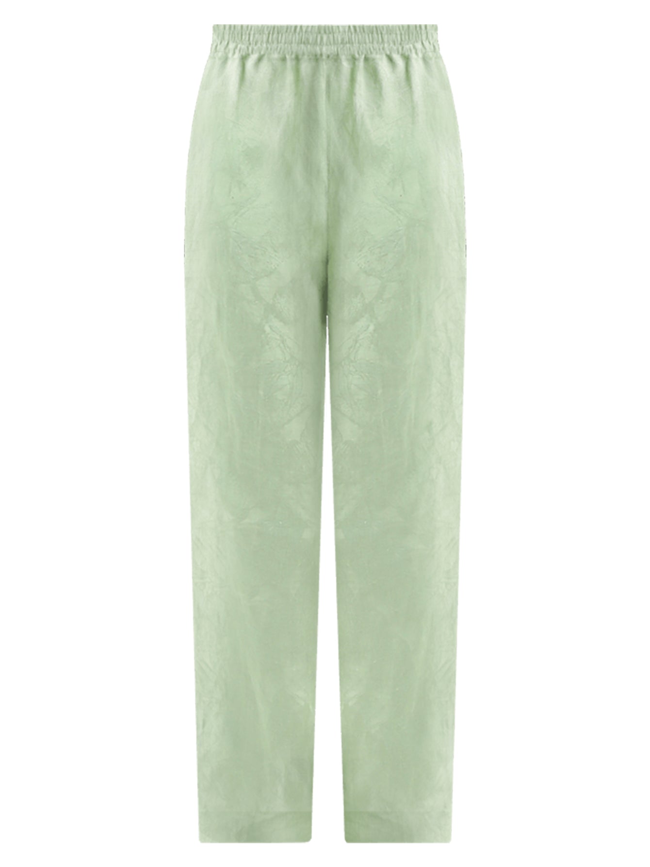 Relaxed Fit Light Green Ankle Pants-3