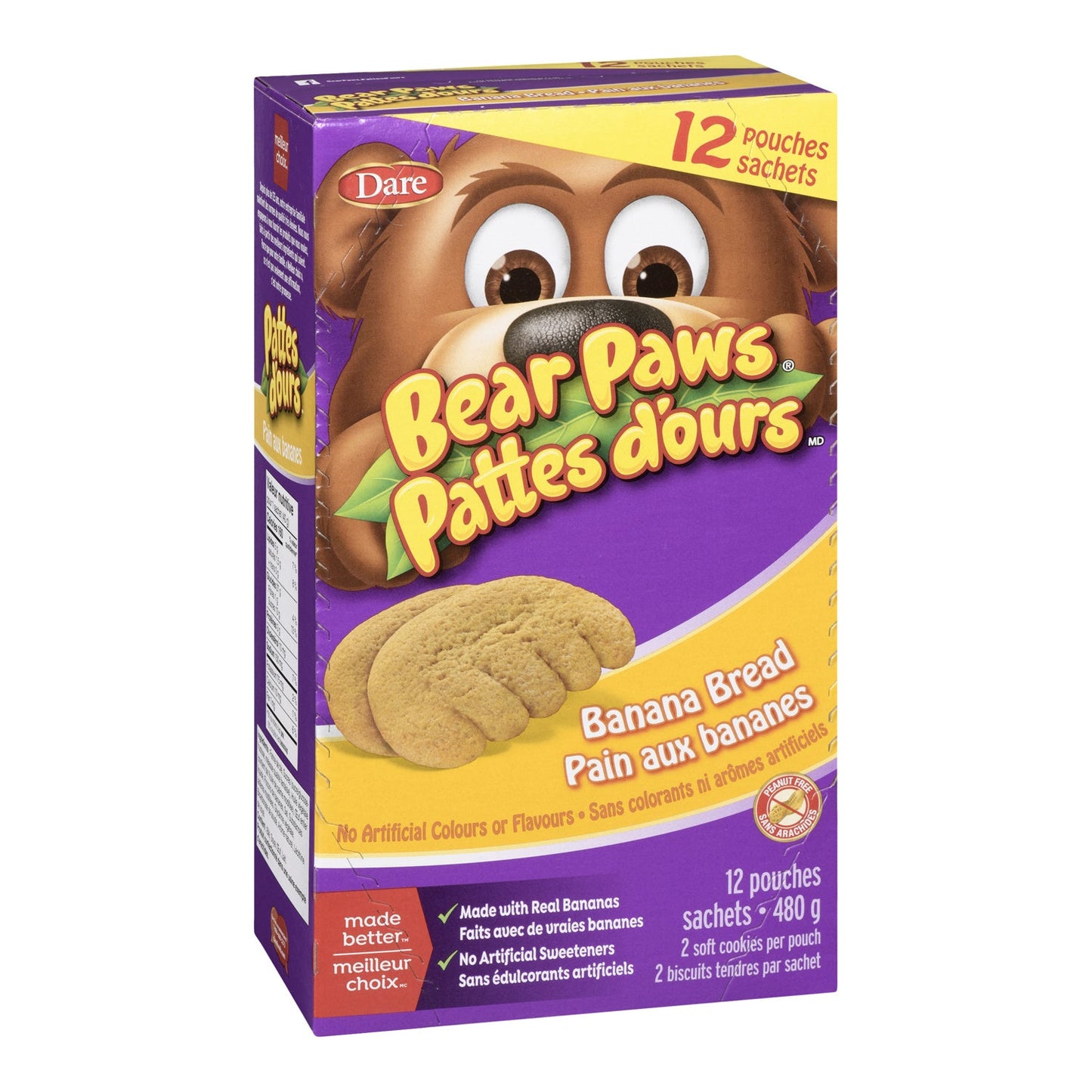 Cookie Banana Bread Bear Paws - 6 x 480 g - Dare - Restaurant and Foodservice Ingredients - Canadian Distribution-2