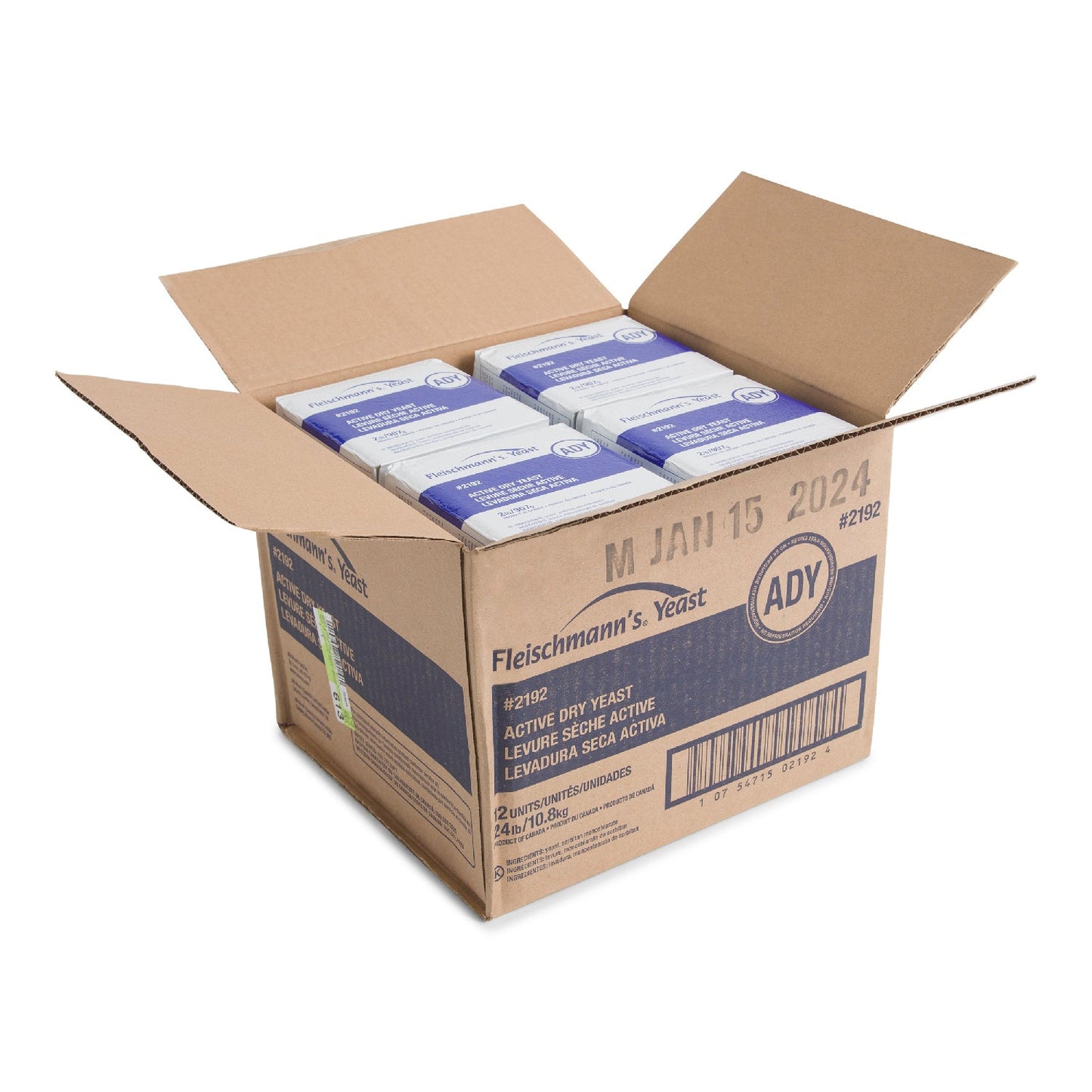 Yeast Active Dry - 2 lbs (Case = 12 x 2 lbs) - Fleischmans - Baking Mixes and Ingredients - Canadian Distribution-1