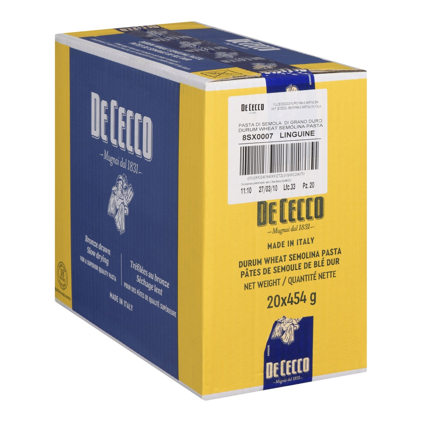 Pasta Linguine Dececco - 20 x 454 g - De Cecco - Restaurant and Foodservice Ingredients - Canadian Distribution-1