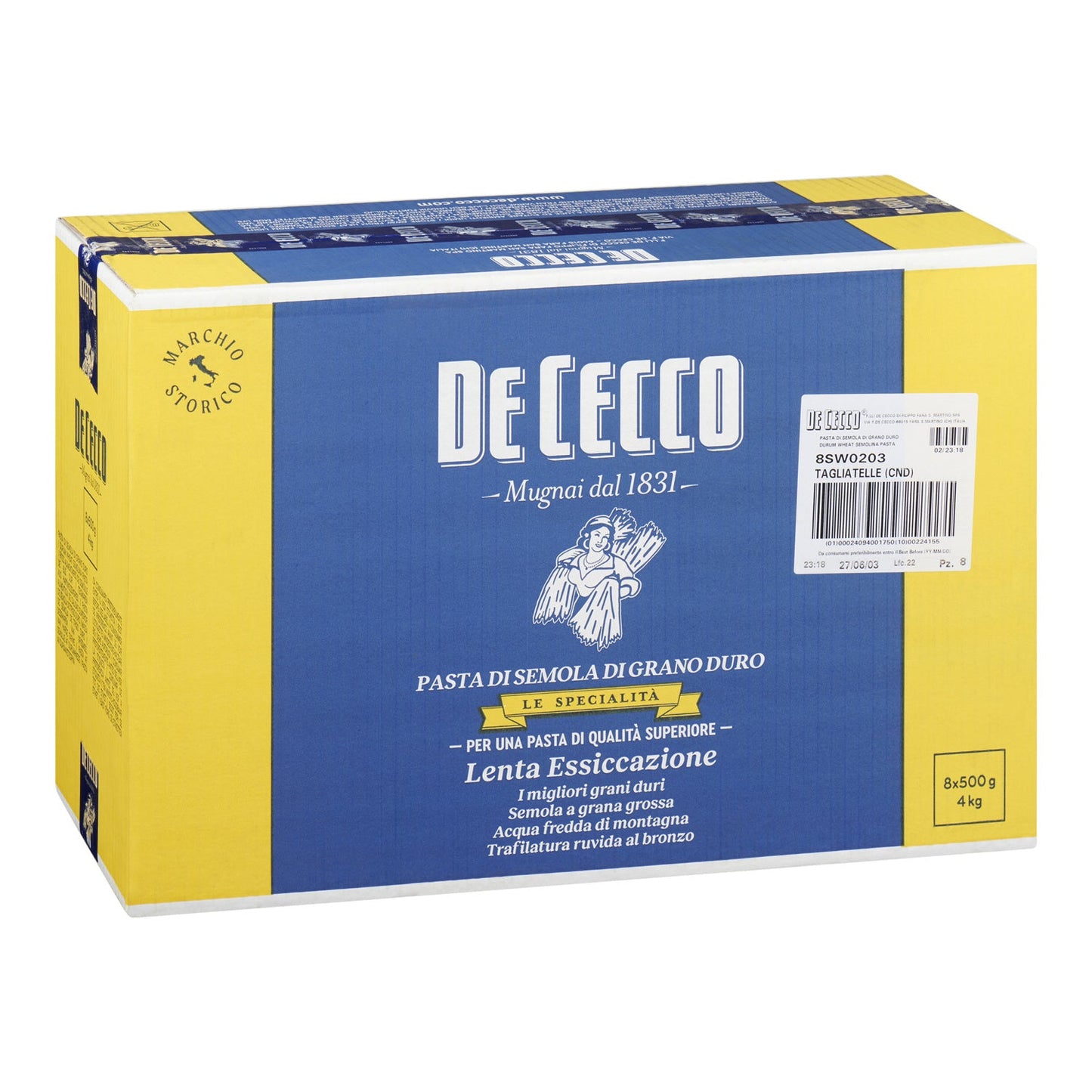 Pasta Tagliatelle Nest #203 - 8 x 500 g - De Cecco - Restaurant and Foodservice Ingredients - Canadian Distribution-1