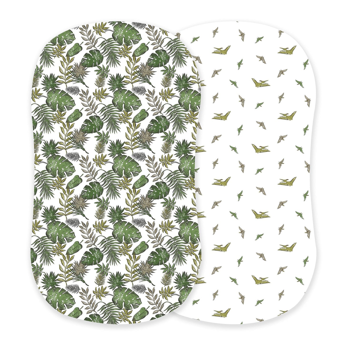 Tropical Forest and Pteranodon Cotton Changing Pad Cover/Bassinet Sheets-0