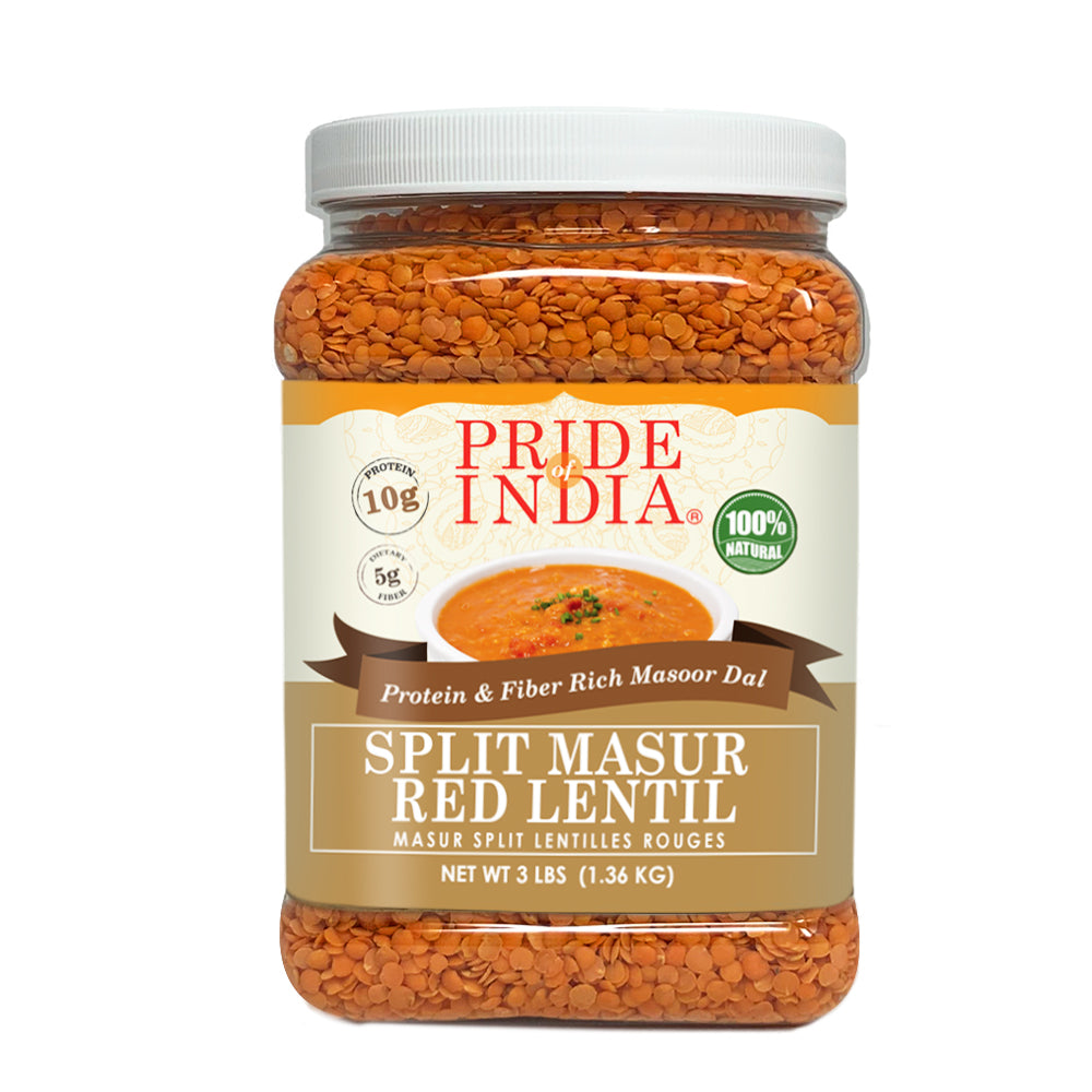 Indian Split Masur Red Lentils - Protein & Fiber Rich Masoor Dal Jar-2