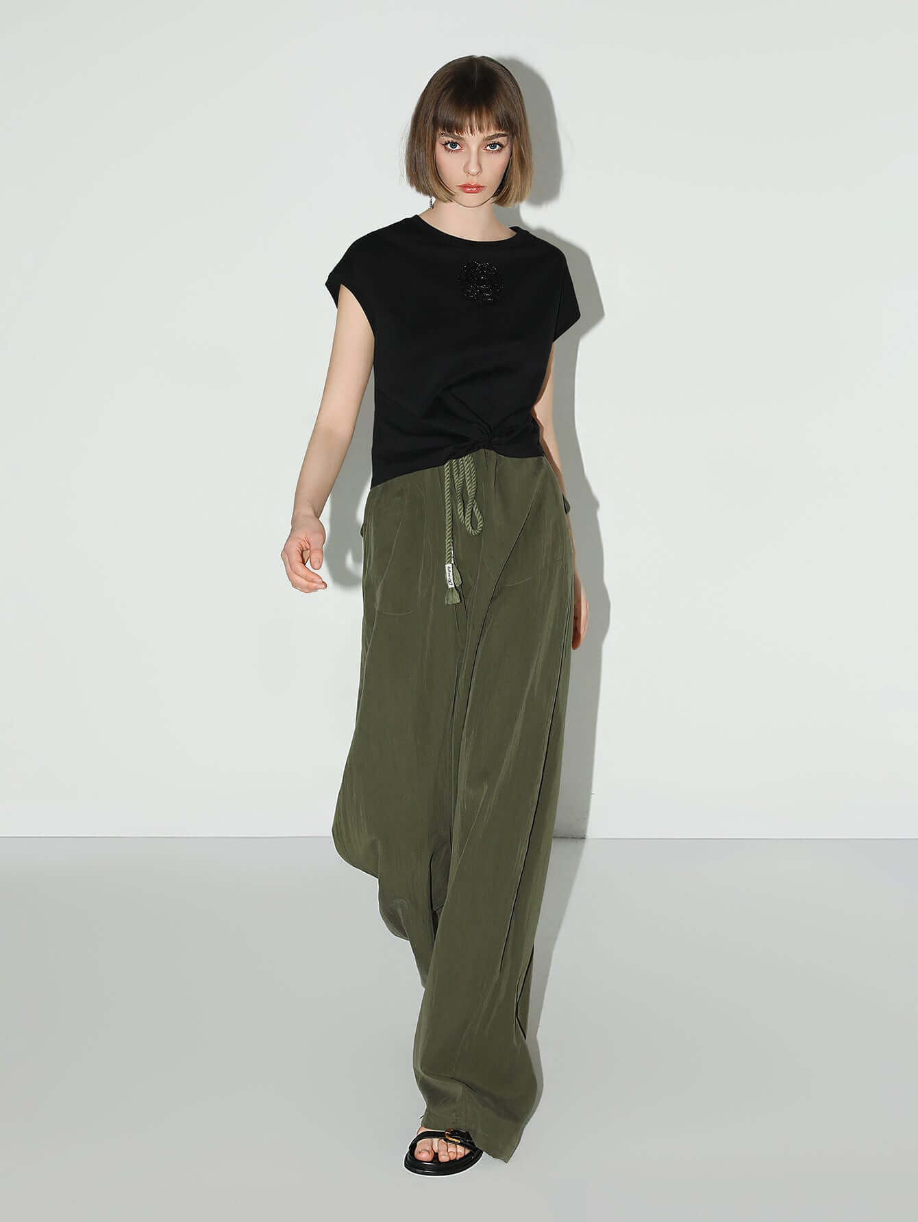 Straight Leg Drawstring Casual Lounge Pants-4