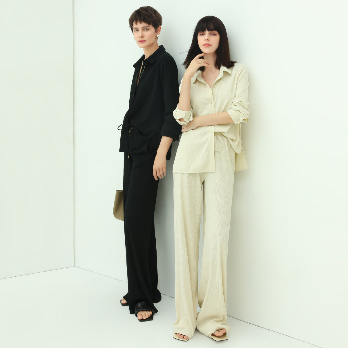 Urban High Rise Wide Leg Knitted Pants-2