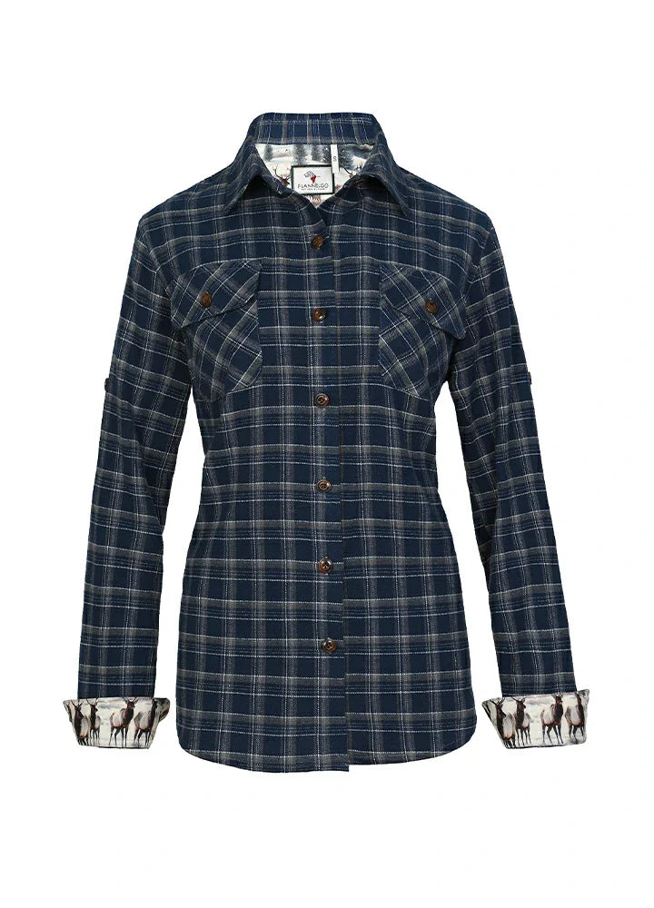 Women's Wildlife Adventure Flannel Plaid Shirt-9