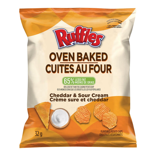 Chip Potato Baked Cheddar Sour Cream - 40 x 32 g - Ruffles - Restaurant and Foodservice Ingredients - Canadian Distribution-0