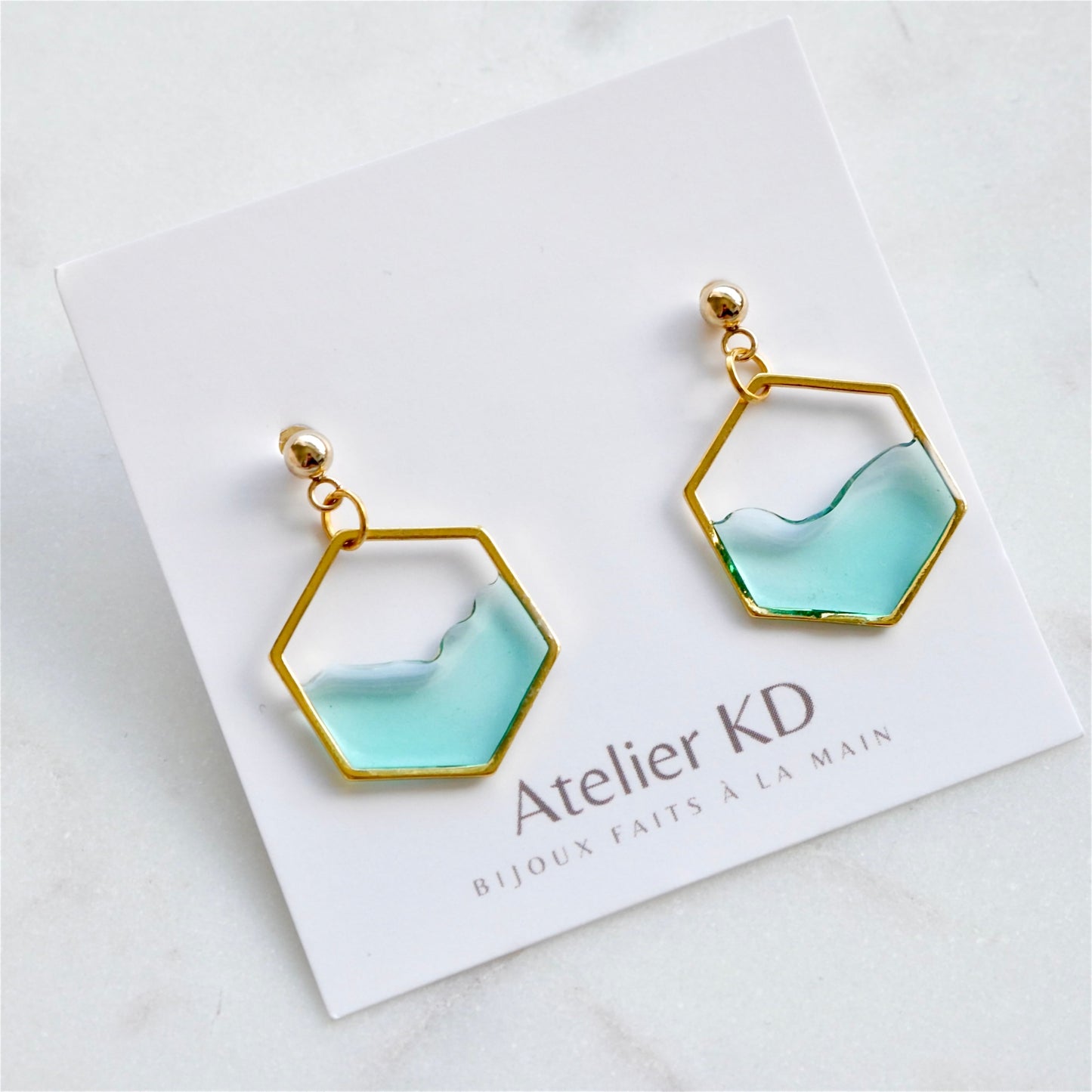 Boucles d'oreilles ocean- hexa (moyen)