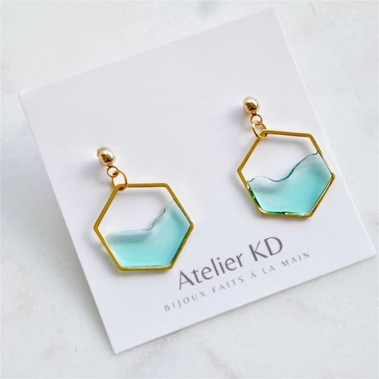 Boucles d'oreilles ocean- hexa (moyen)