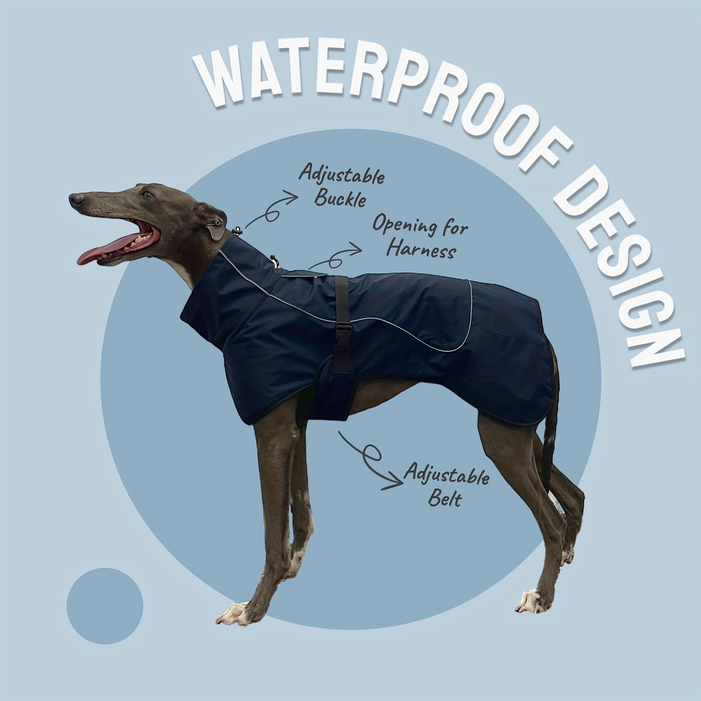 Waterproof Double-Layer Winter Dog Coats - Insulated, Windproof, and Reflective Dog Jackets for Large Dogs - Ideal for Rainy and Snowy Days, Easy to Put On and Take Off