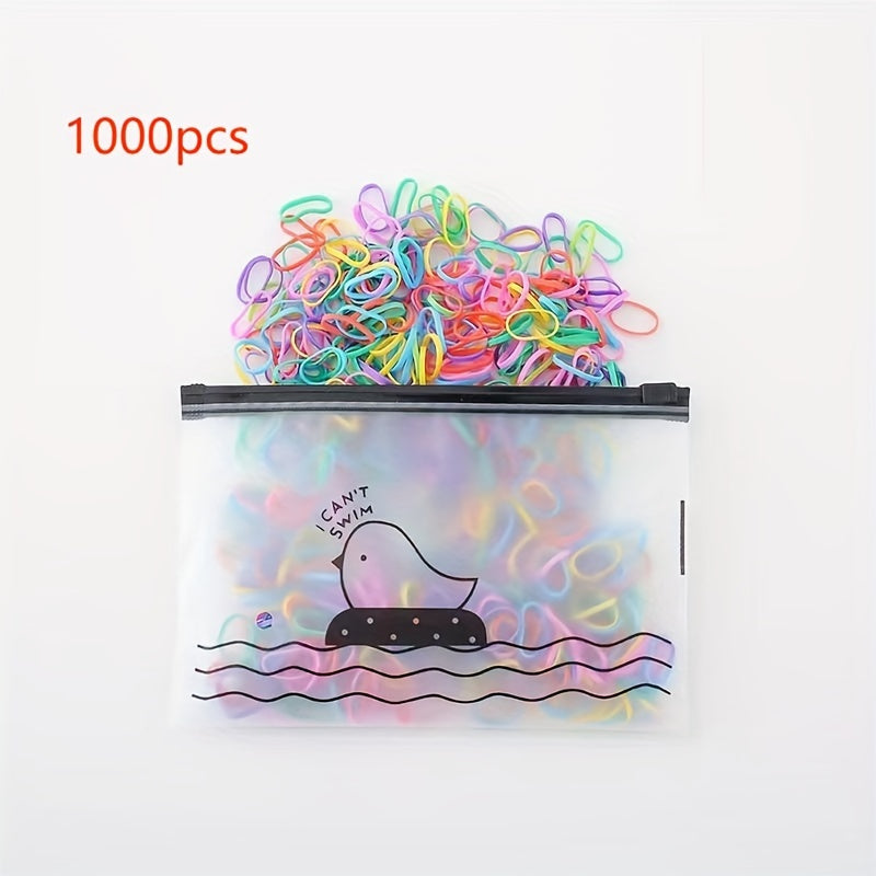 1000pcs 1000 Pcs Colorful High Elastic Hair Ties for Girls and Teens - Party Favors, Holiday Gifts