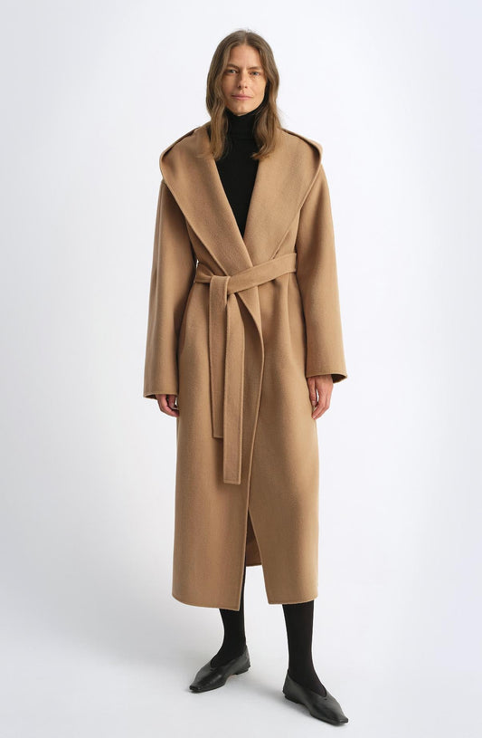 "Magic World" hooded cape Cashmere Australian wool double-faced wool coat-0