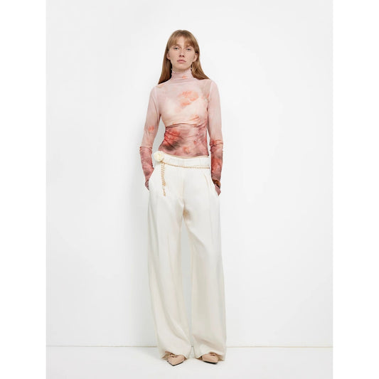 Acetate Linen Old Money-Inspired Draped Mid-Waist Single-Pleat Straight-Leg Wide-Leg Casual Pants"Relaxed Old Money"-0