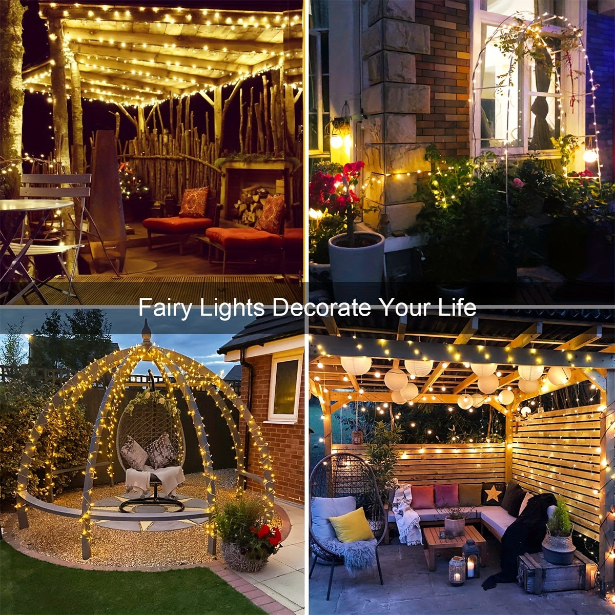 Outdoor Solar String Light, 32.8 Feet 100 LED Solar Fairy Light With 8 Modes, Copper Wire Light, Party Tree, Courtyard Ramadan Valentine's Day Decoration