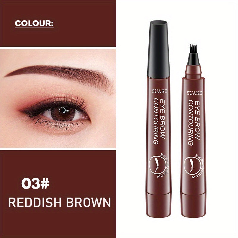 5 colors Natural Looking Waterproof Eyebrow Pen with 4 Split Head for Microblading and Makeup