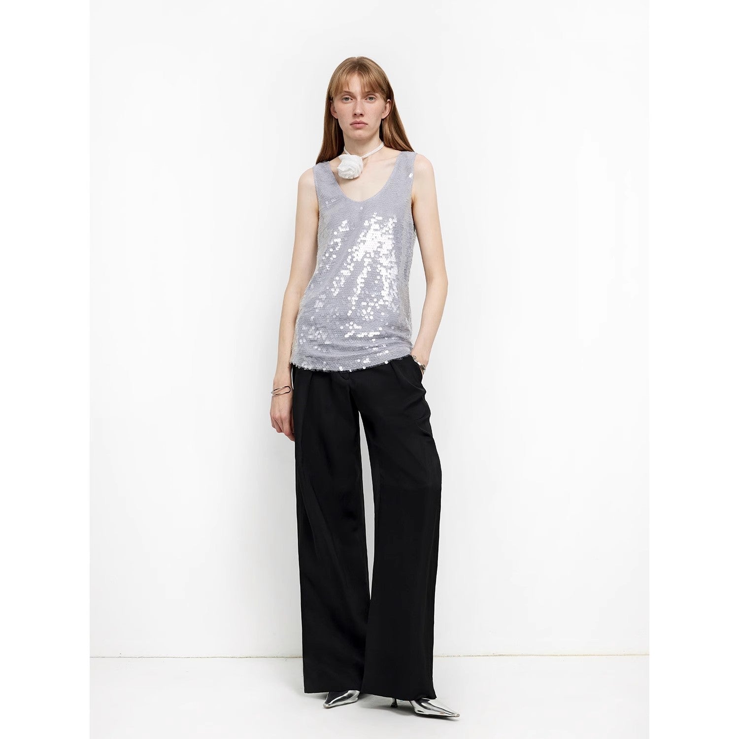 Acetate Linen Old Money-Inspired Draped Mid-Waist Single-Pleat Straight-Leg Wide-Leg Casual Pants"Relaxed Old Money"-1