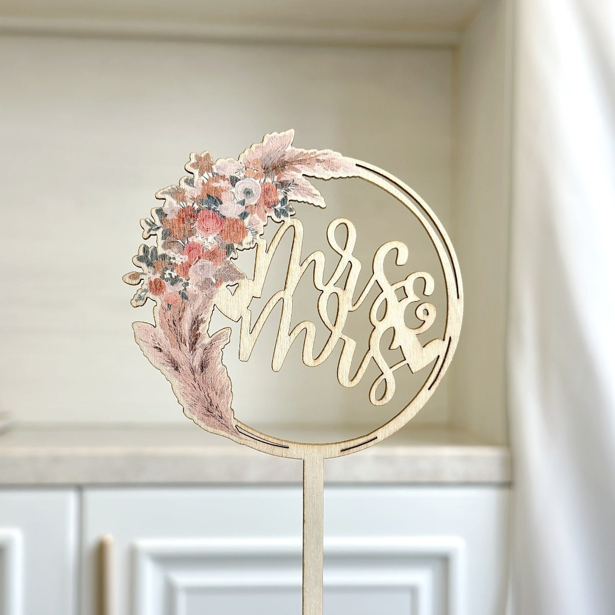 Ins Style MRMRS Color Printing Acrylic Cake Decoration Party Supplies