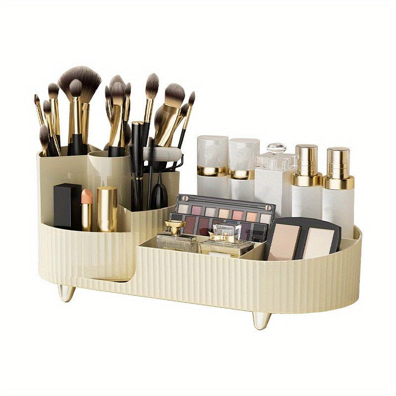 1pc Cosmetic Storage Box, Rotating Pen Holder For Dresser Desktop, Large Capacity Makeup Brush Lipstick Storage Rack, Teenager Gift, Makeup Organizer