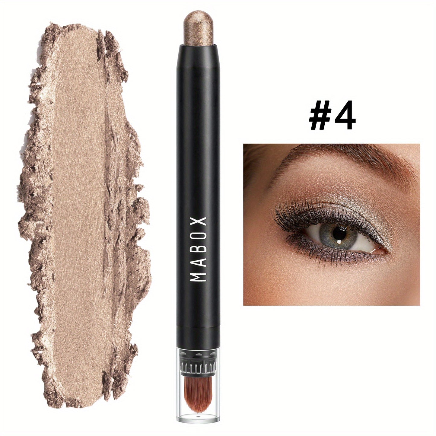 12 Color Eyeshadow Stick, Colorful Pearly Glitter Eyeshadow, Highlighter Swivel Eyeshadow Stick, Brightening Eyelid Waterproof Eyeshadow Makeup With Brush Head For Music Festival